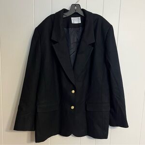 Pendleton‎ Wool Blazer Black with Gold Buttons Lined Jacket size 16 W in EUC